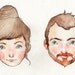 Personalized Mini Watercolor Portrait / Original Art