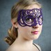 Victoriana Leather Mask in Violet