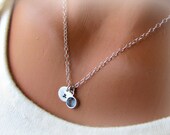 Personalized Initial Necklace, Birthstone Jewelry, Custom Initial, Crystal, Bridesmaid Jewelry, Sterling Silver