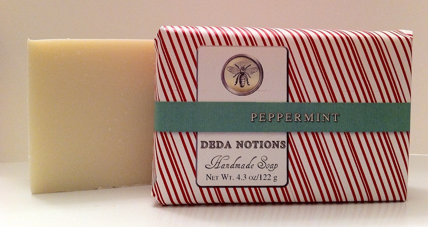 Peppermint - OLIVE & SHEA BUTTER Soap - Handmade Cold Process