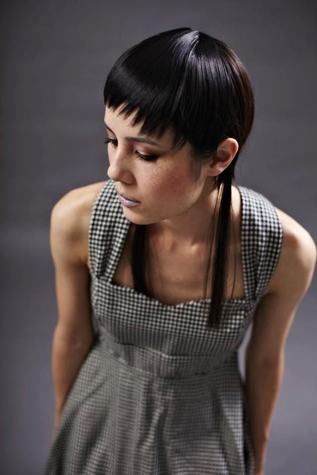 Black and Creme Herringbone Sweet Heart Neckline Jumper