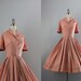 1950s Dress / Vintage 50s Classic Cotton Dress / Full Pleated Skirt Texas Shirtwaist