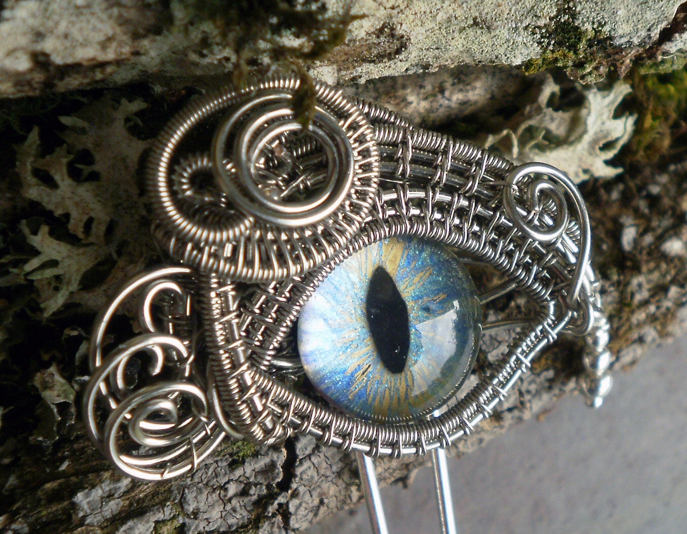 Gothic Steampunk Eye Hair Pins by Twisted Sister Arts