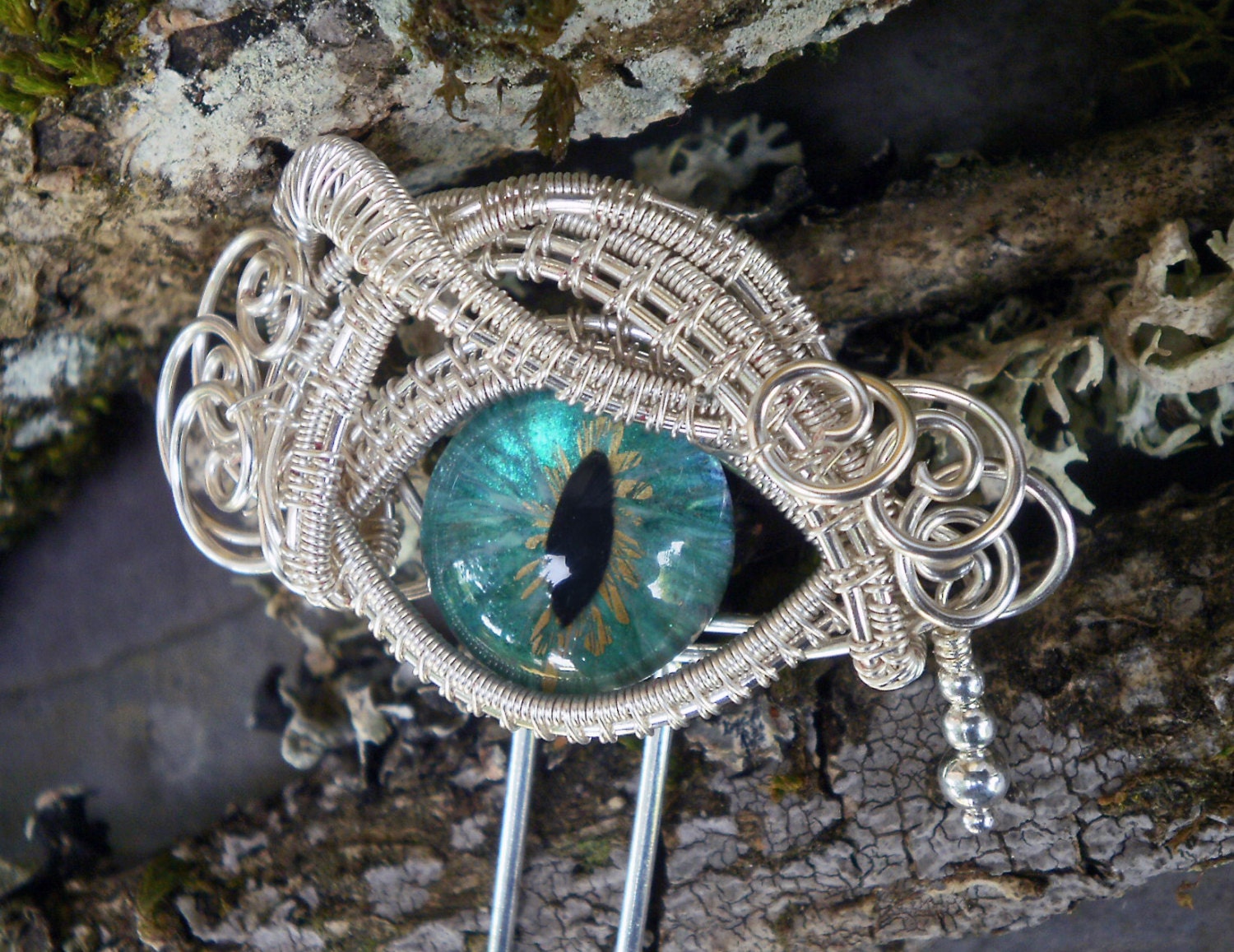 Gothic Steampunk Eye Hair Pins by Twisted Sister Arts
