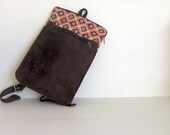 Lightweight Vegan backpack - and earthy dark brown vegan suede