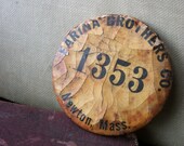 vintage celluloid workers badge shabby altered art supply brooch antique ephemera