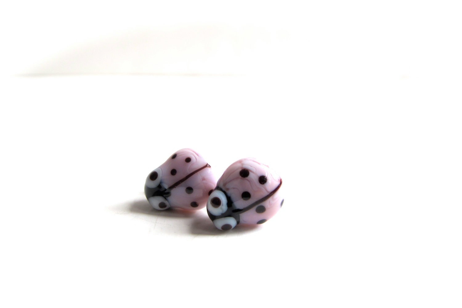 Baby Pink Ladybug Stud Earrings