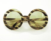 1960's French Oversized Round Tortoise Vintage Sunglasses France