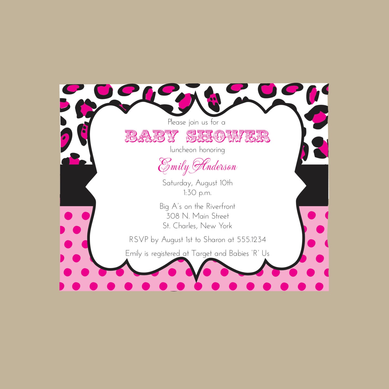Cheetah Baby shower invitation or birthday invitation (set of 10) Il_170x135