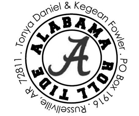 Custom Address Stamp - Style: University of Alabama 2