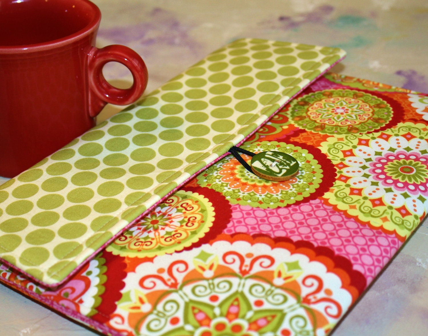 iPad Envelope Case, Ipad Case, Ipad Sleeve, Ipad envelope cover, case, holder Ipad 2 Case, Ipad 2 Cover in Fruity Pop and Dots