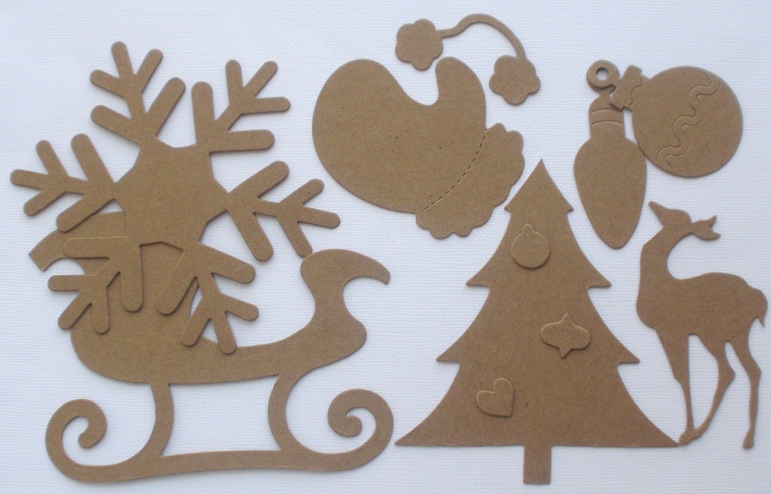 40 Pc. CHRiSTMAS WONDERS - Holiday Kit -  CHiPBOARD Bare Die Cuts  - GlitterDust Design Special