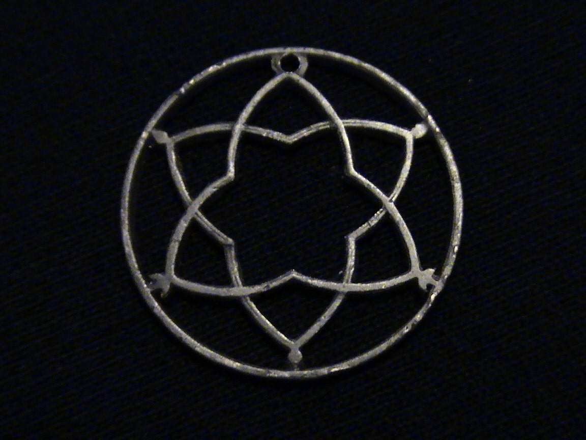 1921 Morocco - cut coin pendant - w/ Lovely Design
