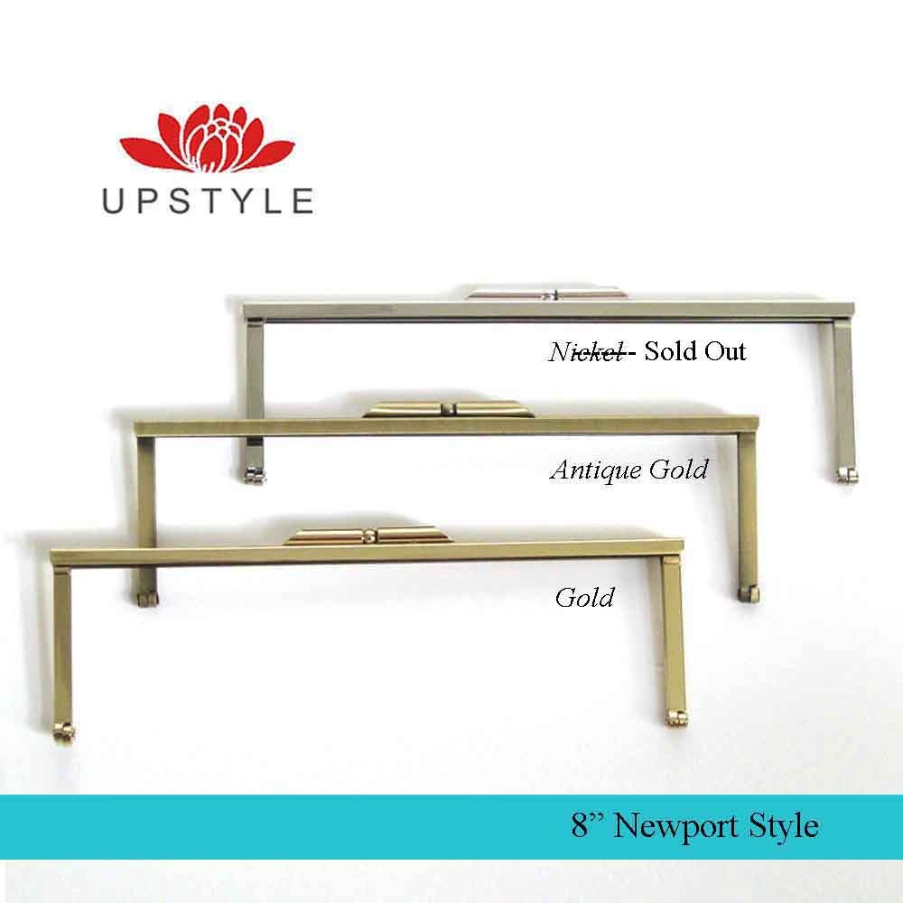 8" Metal Clutch Purse Frames - Set of 5 - Your Choice of 2 Finishes - Ships from USA - Includes Instructions