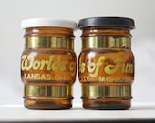 Vintage Worlds of  Fun Salt and Pepper Shakers Glass