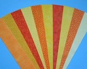 Orange Yellow  Jelly Roll Quilt Strip Pack Cotton Quilting Fabric Die Cut