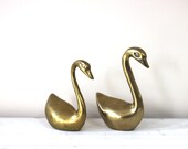 vintage BRASS swans.