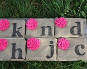 6 Personalized Initial Wedding Clutches with Flowers - Wedding Bag - Bridal Party - You Choose Lining, Flower, and Personalization