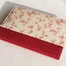 Fabric Journal Cover - Red Cherry Blossom - Handmade Fabric Covered A6 Notebook, Diary - Burgundy Japanese Flowers