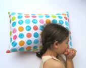 Polka Dot Pillow Sham Cover - Toddler Pillow Cushion - Baby Nursery Decor in Dotted Geometric Rainbow - Home Decor