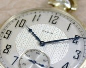 Vintage Elgin Pocket Watch - circa 1922 - 15 Jewel - 12 Size - Deco Style Case - Gold Filled - Mechanical Wind