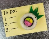 OOAK Needle Felt Plush -  Cali Roll Sushi Magnet