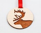 Deer Ornament - Plywood & Cherry (Laser Cut)