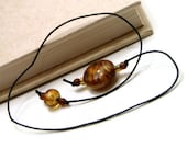 Book Thong Bookmark, Beaded, Book Cord, Book String, Gift under 5, Amber, Golden Brown, TJBdesigns, Direct Checkout