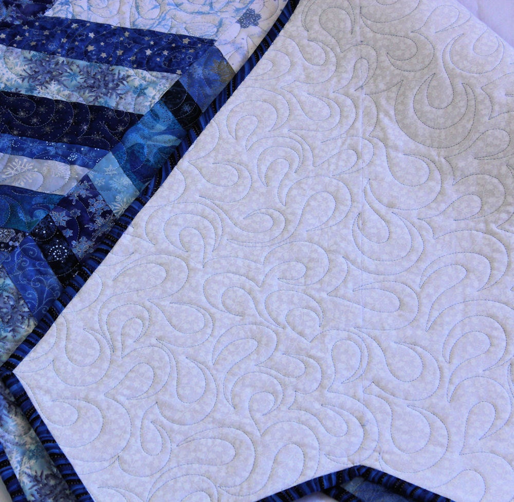 Scrappy Blue Christmas Tree Skirt - So Many Snowflakes