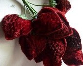 Velvet Millinery Strawberries in Red for Hats, Headbands, Bridal, Costumes