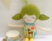 Woodland felt Doll - Softy, Soft doll, Plush Doll, Soft Toy, Fabric Rag Doll, Eco-Friendly