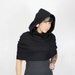 KiKI - Hooded Poncho/ Snood / Cape / Circle Hood - Black