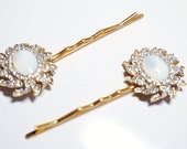 Vintage Inspired Gold Rhinestone Hair Pins