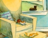 Original 4x6 Painting -- Relaxing day
