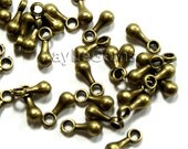 7mm Antique Brass Chain Ends Extension Teardrop Drop Droplet Extender- 100pcs