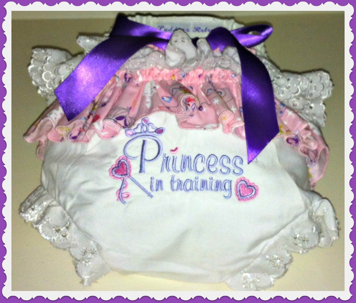 Princess in Training  Diaper Cover/Bloomers with Ruffles