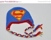 ON SALE Superman hat crocheted baby hat super hero hat photo prop