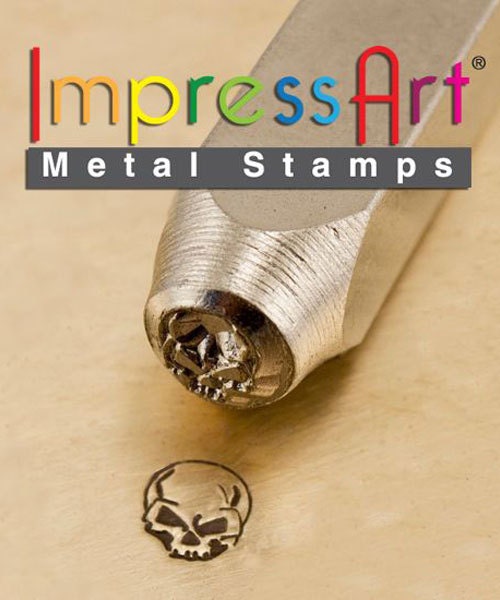Metal Design Stamp By Impressart 6mm Angry Skull