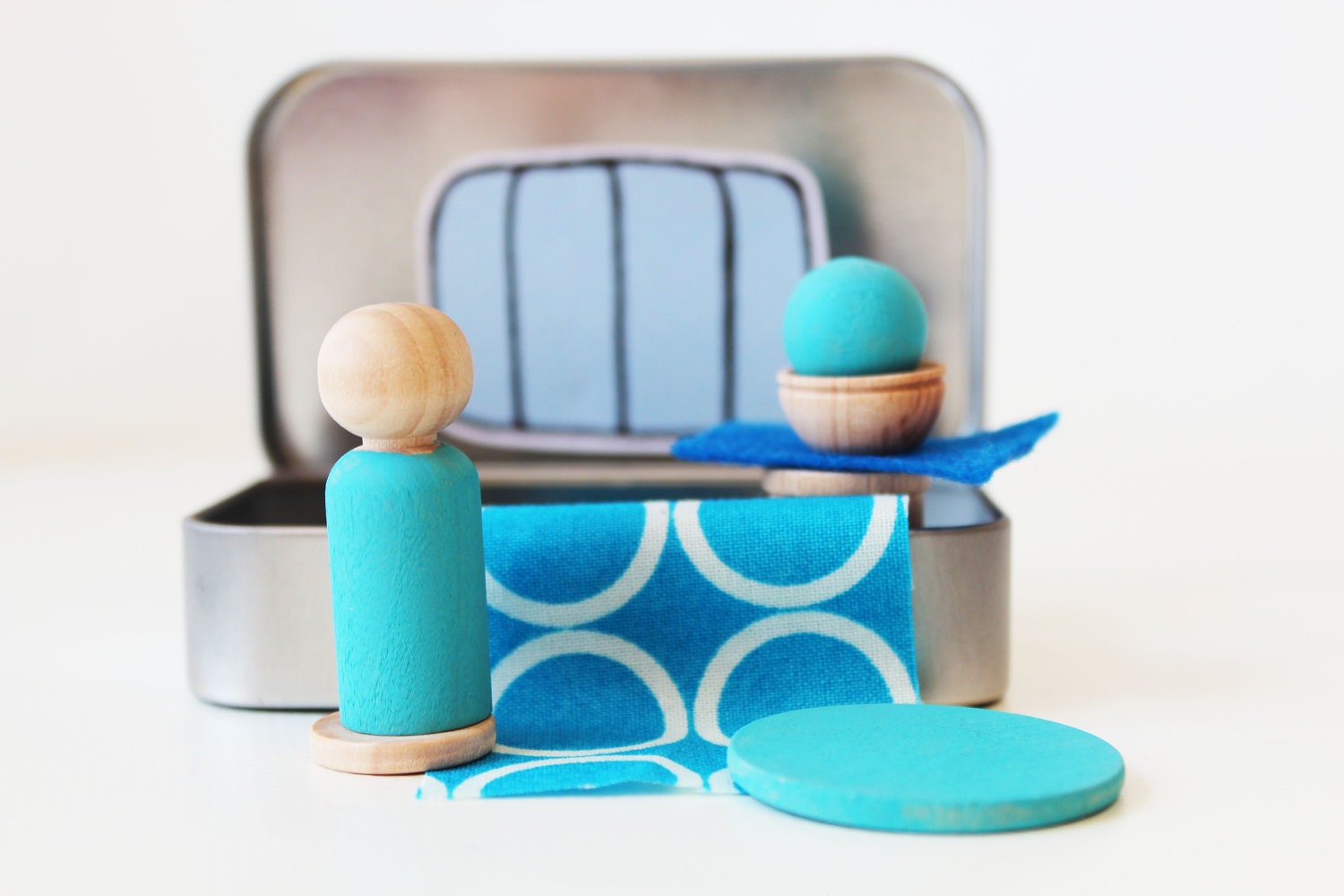 My Pocket Place - Blue - Choose Your Color - Waldorf and Montessori Inspired Pretend Play Doll House Toy