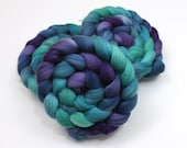Organic Polwarth/ Silk Roving - Handpainted Roving for Spinning or Felting