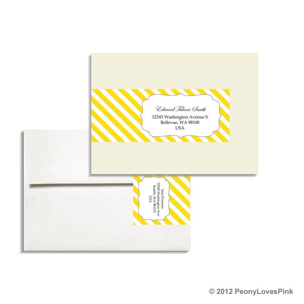 Envelope Wrap Printable Editable Diagonal Stripes A7 PDF