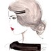 Print from original watercolor and pen fashion illustration by Jessica Durrant titled, The Girl Who Loved Vintage
