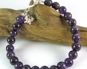 Sterling Silver Amethyst Fertility Bracelet - Butterfly Miscarriage Bracelet