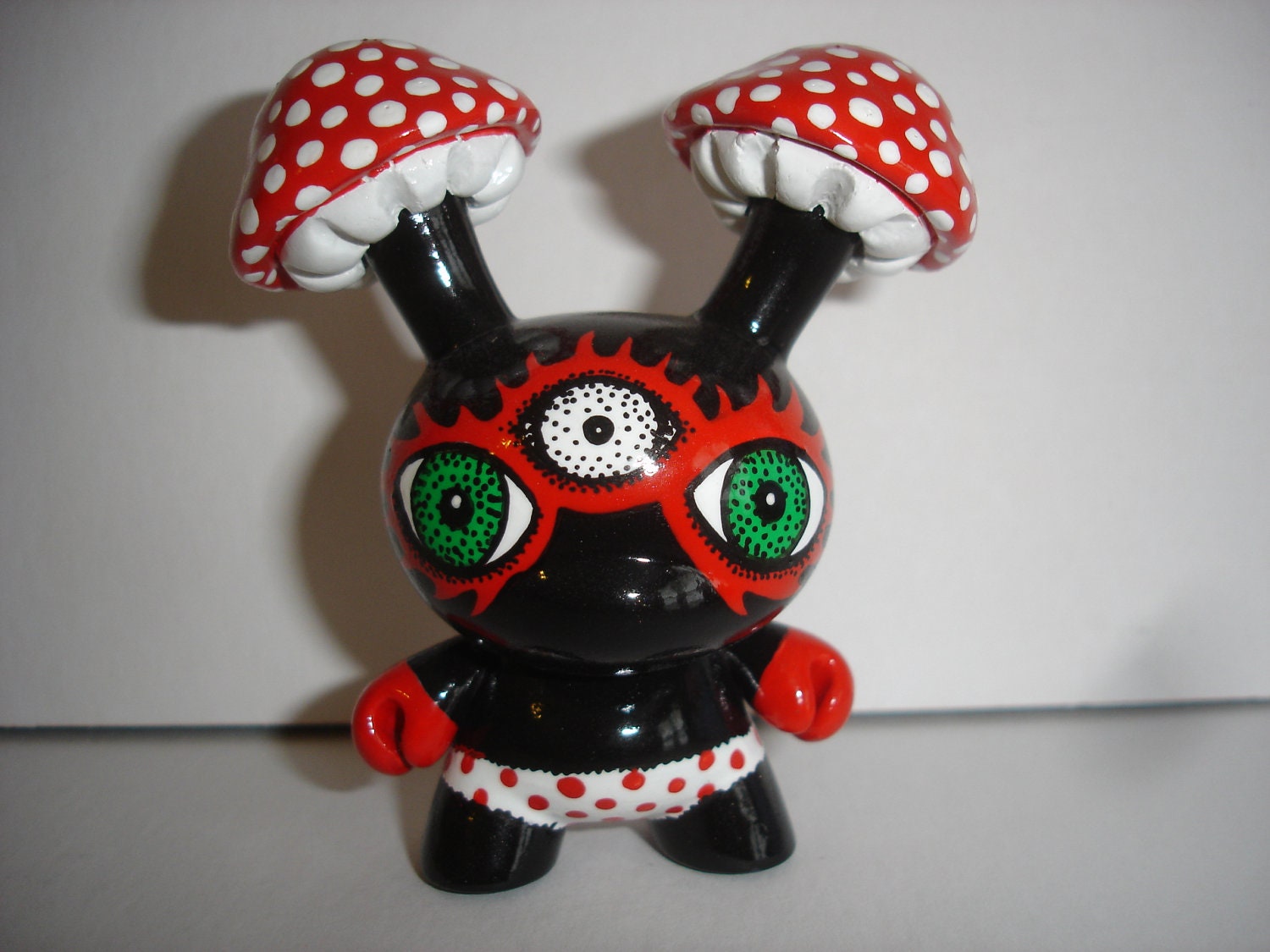 Custom OOAK Kidrobot Mushroom Head Luchador Dunny Vinyl Art Toy OOAK Shroom