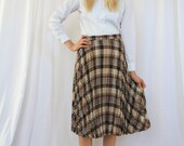 SALE 1970s Plaid Accordion Pleat Skirt