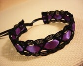 Romantic Guipure Lace Choker in Black and Purple, Gothic Victorian, Gift for Her Renaissance Necklace, Textile Jewelry, Baroque Neck Piece