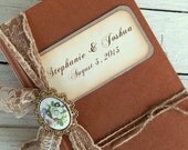 Custom wedding guestbook alternative vintage elegance sign in book, upcycled book