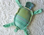 Carsons Cove Wrap Scrap Turtle - Attachable Toy - Rattle Toy - Minky and Hand Dyed Cotton Velveteen