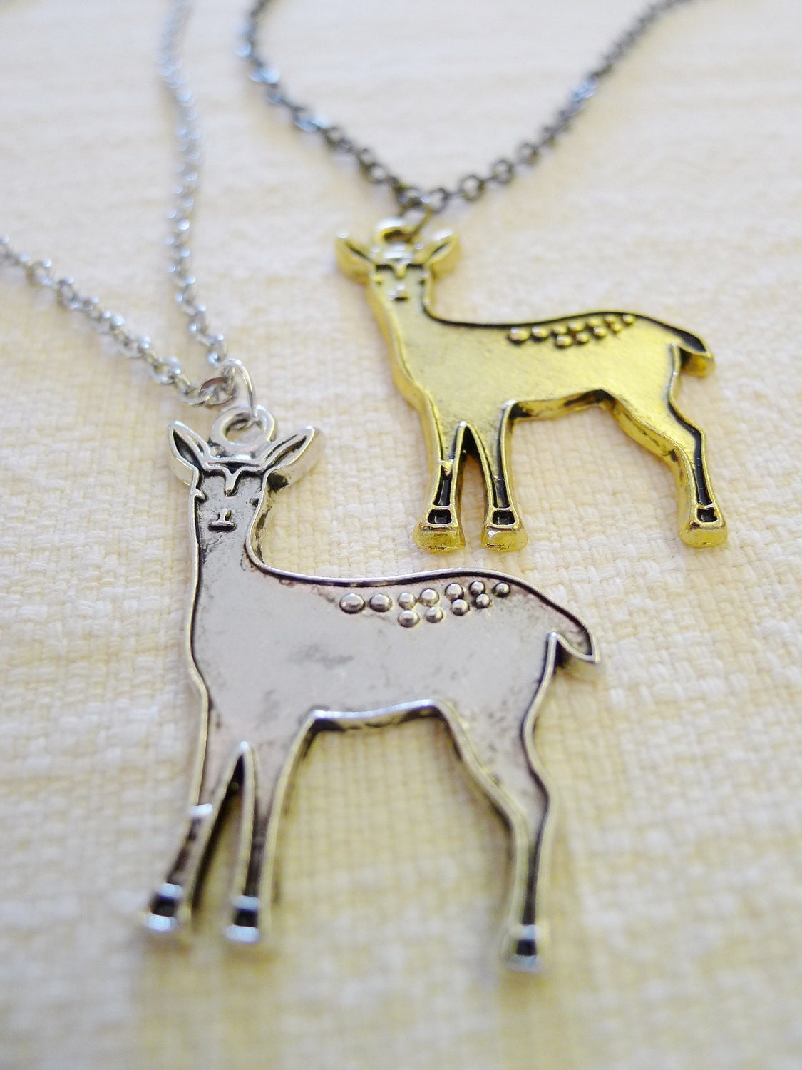 Gold or Silver Bambi Deer Necklace