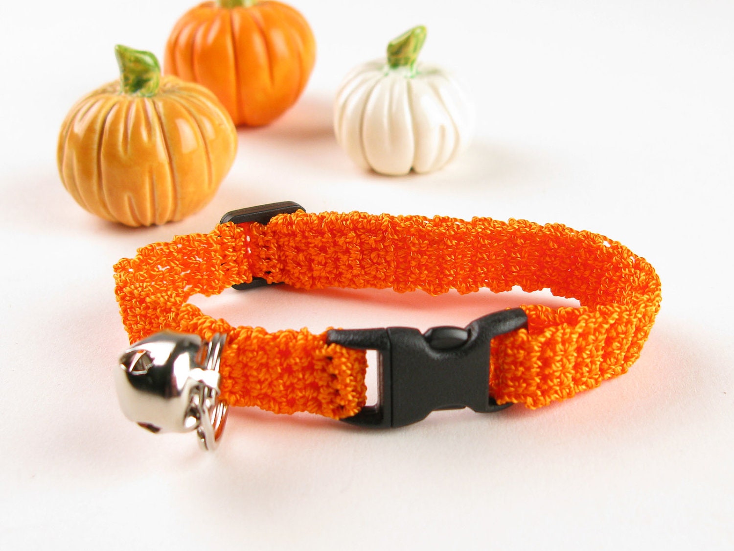 Halloween Cat Collar Orange Marmalade Crochet Kitty Kitten Cat Collar